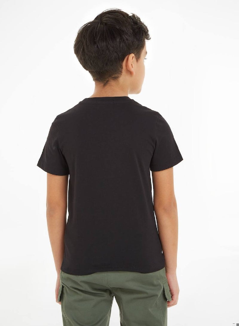 Calvin Klein Jeans Kids, Boys' T-Shirt - Casual Tops - Cotton , Black