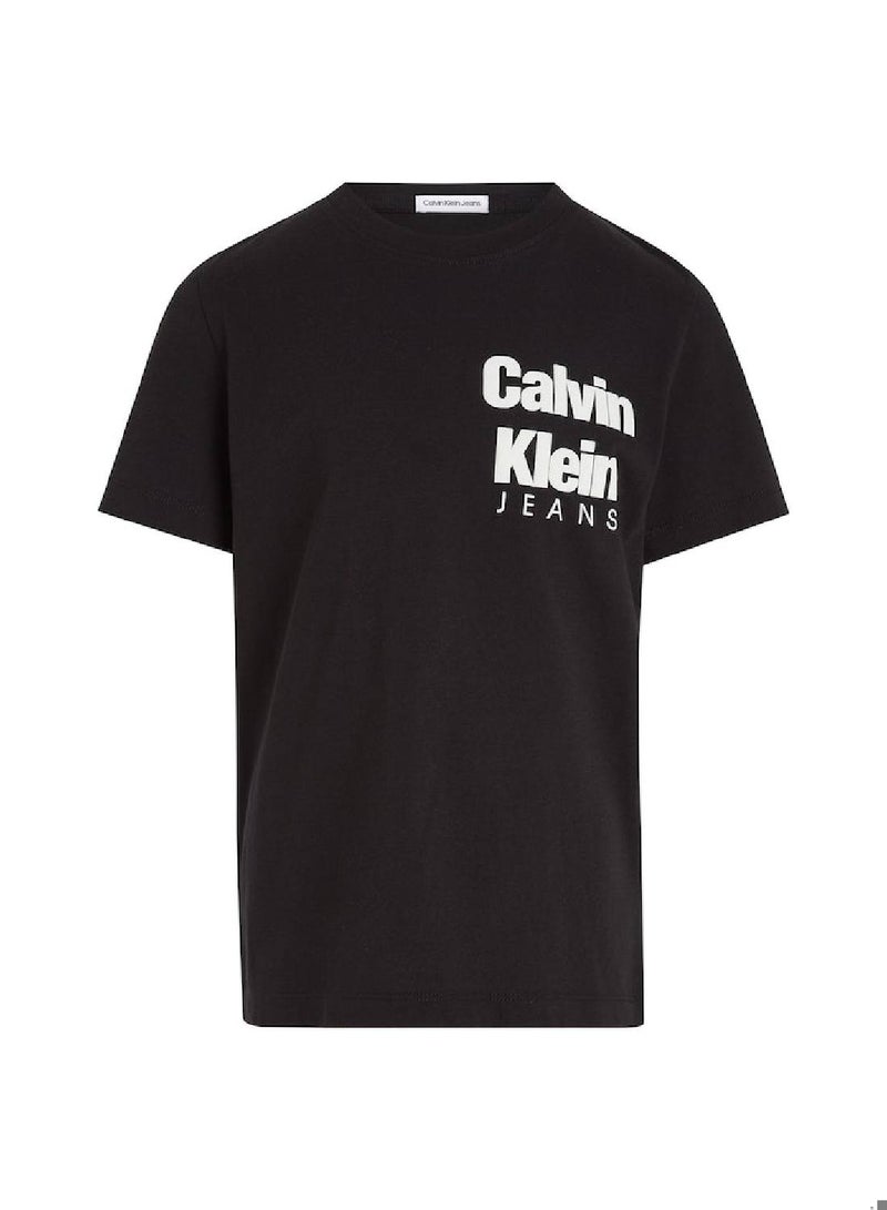 Calvin Klein Jeans Kids, Boys' T-Shirt - Casual Tops - Cotton , Black