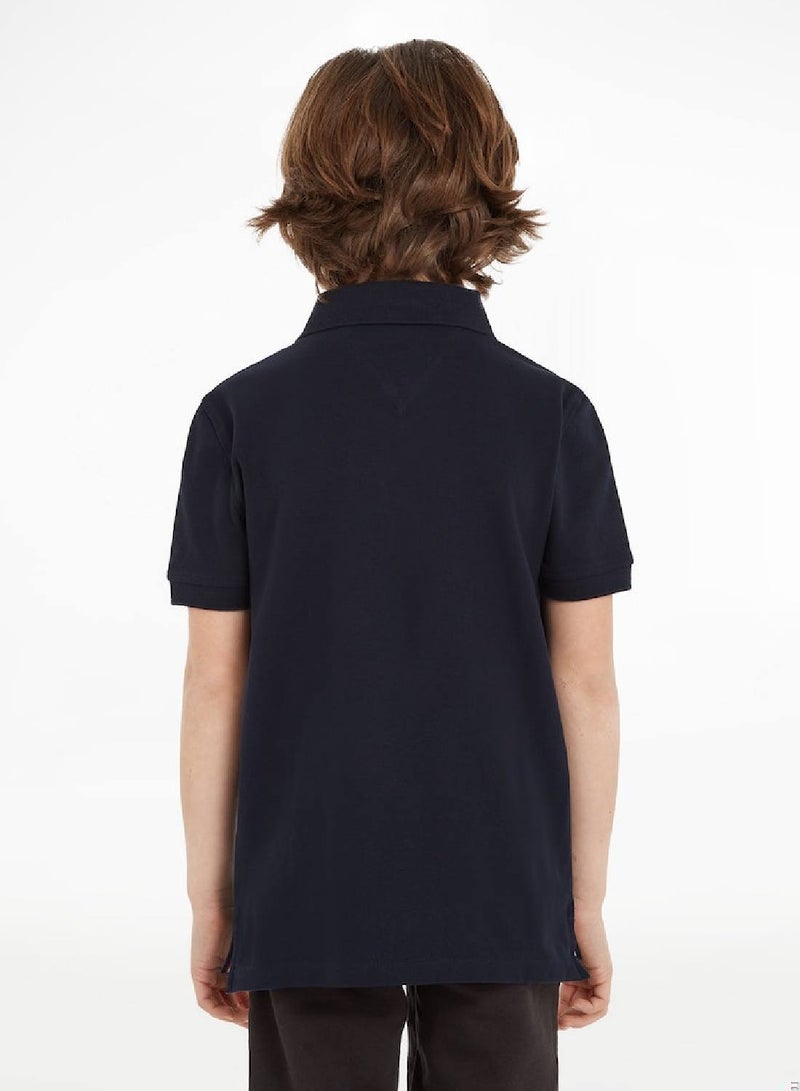 Boys' Organic Cotton Polo Shirt, Navy