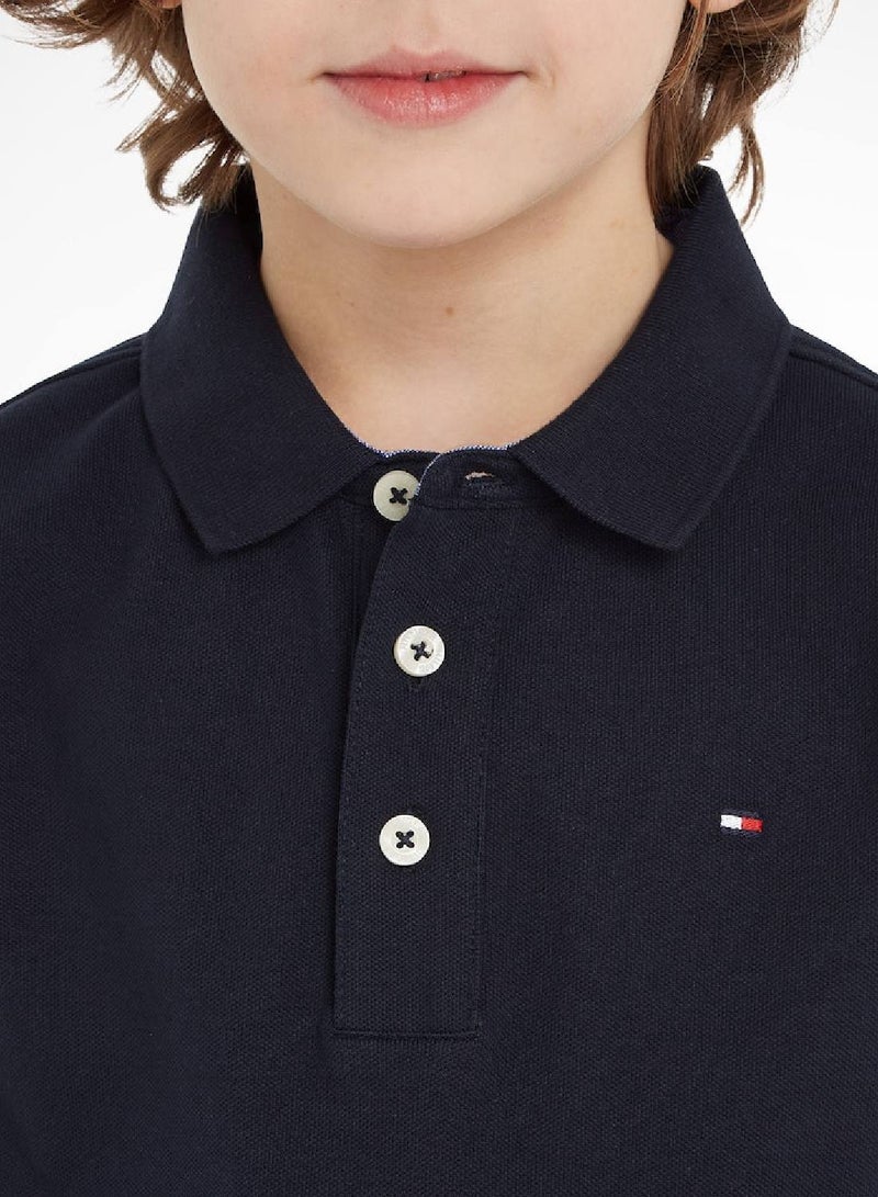 Boys' Organic Cotton Polo Shirt, Navy