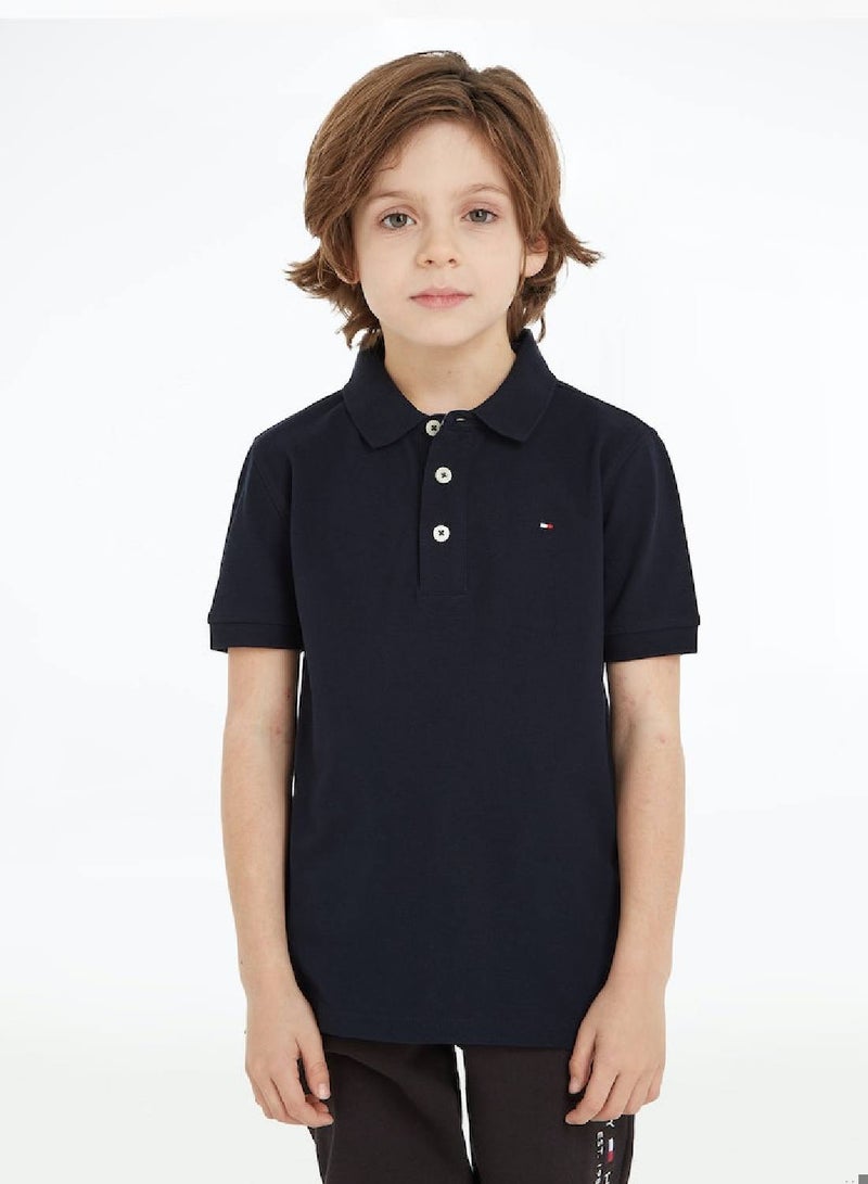 Boys' Organic Cotton Polo Shirt, Navy