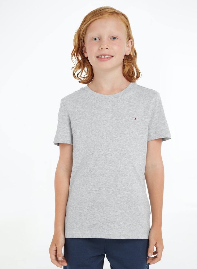 Boys' Essential Organic Cotton T-Shirt, Grey