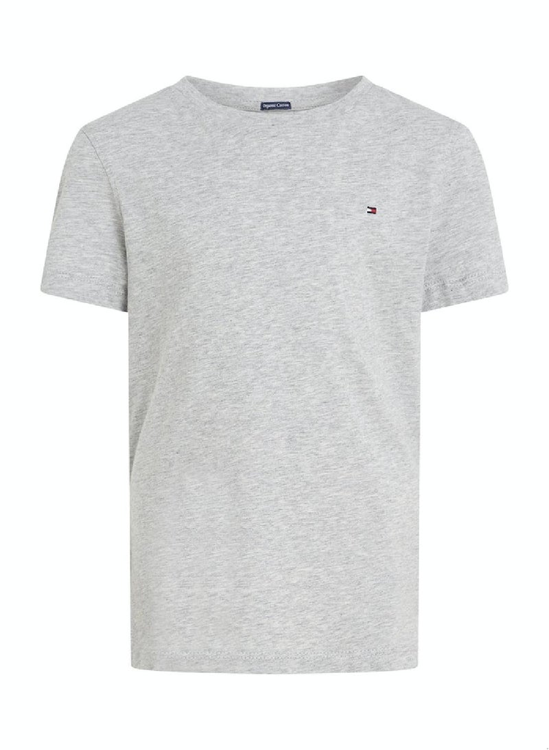 Boys' Essential Organic Cotton T-Shirt, Grey