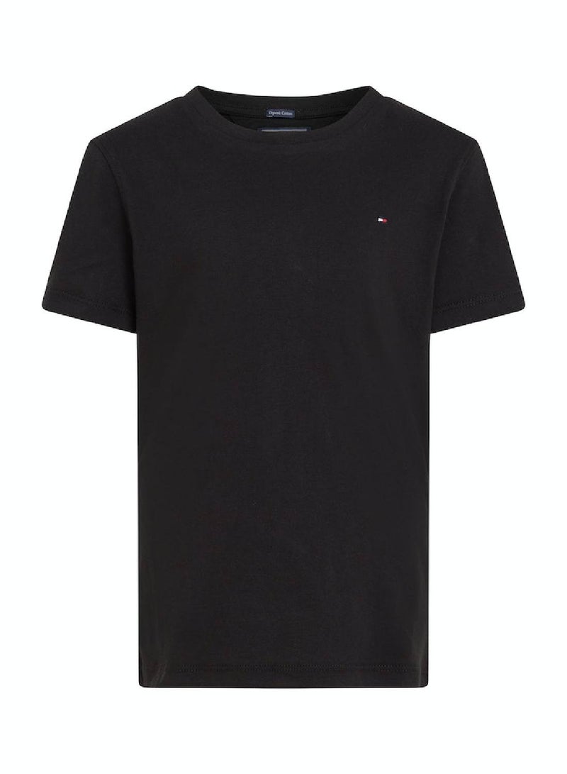 Boys' Essential Organic Cotton T-Shirt, Black