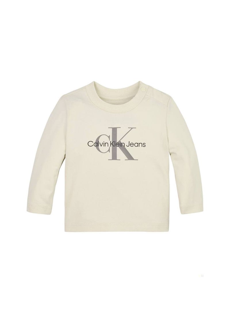 Baby's Long Sleeves T-Shirt, Cotton, White