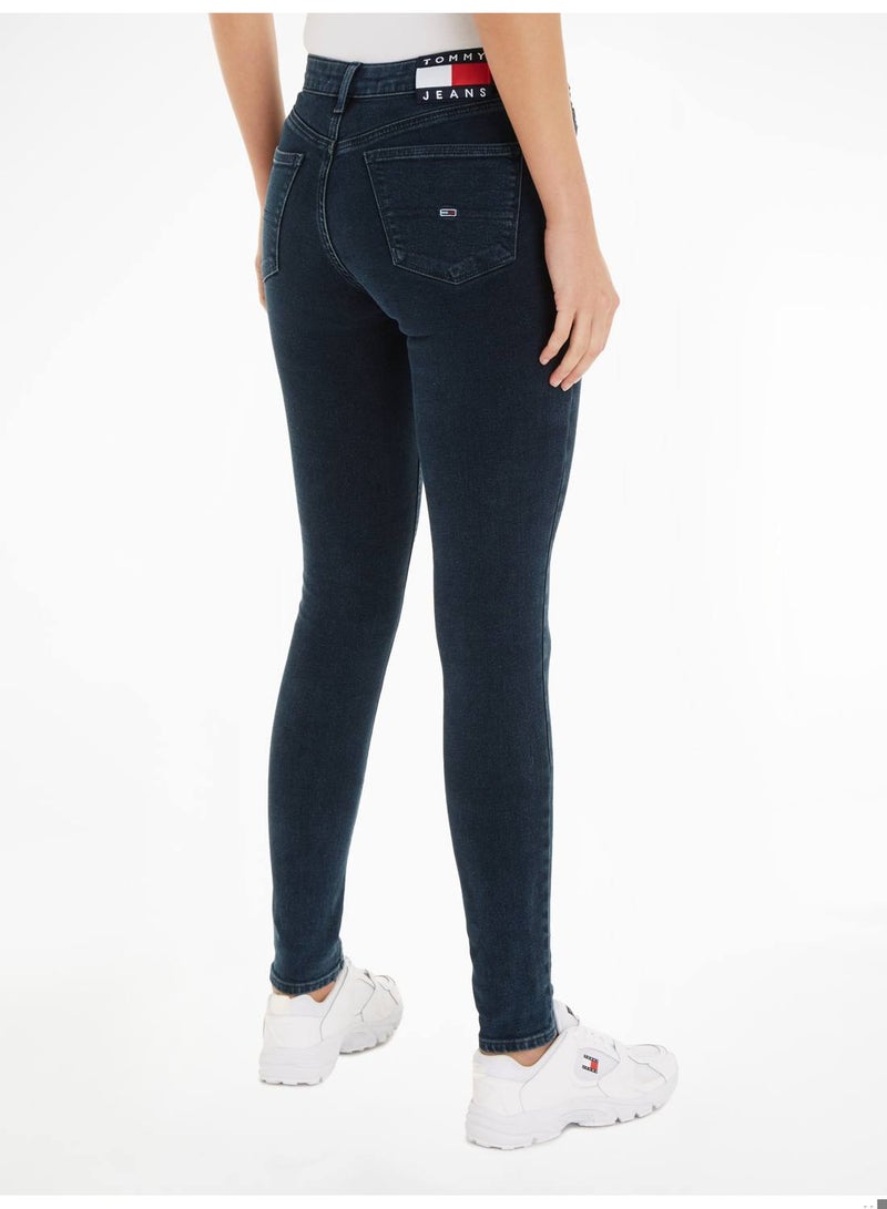 Women's Nora Mid Rise Skinny Jeans, Navy