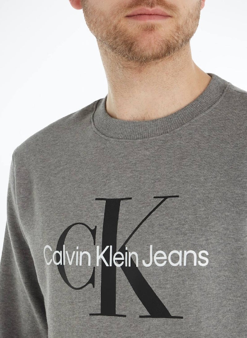 Calvin Klein Jeans Men's Sweatshirt - Sportswear - Cotton , Grey