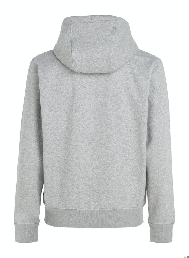 Men's Organic Cotton Fleece Zip-Thru Hoody Sweatshirt, Grey