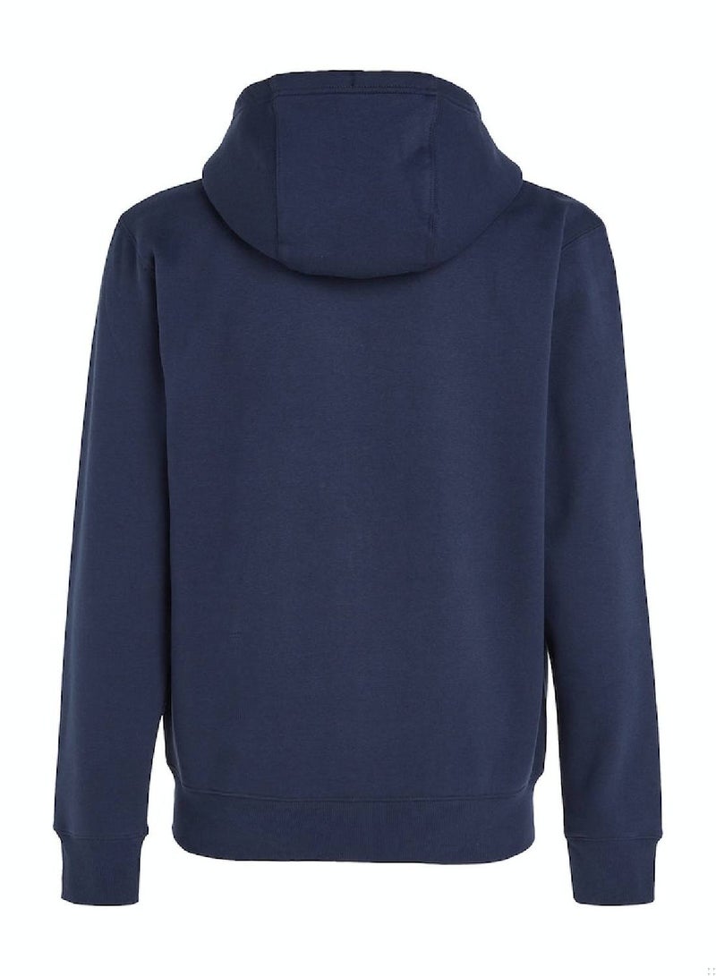 Men's Organic Cotton Fleece Zip-Thru Hoody Sweatshirt, Navy