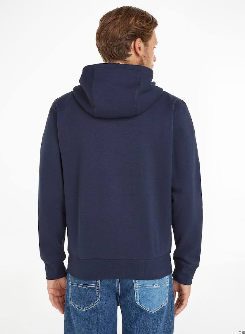 Men's Organic Cotton Fleece Zip-Thru Hoody Sweatshirt, Navy