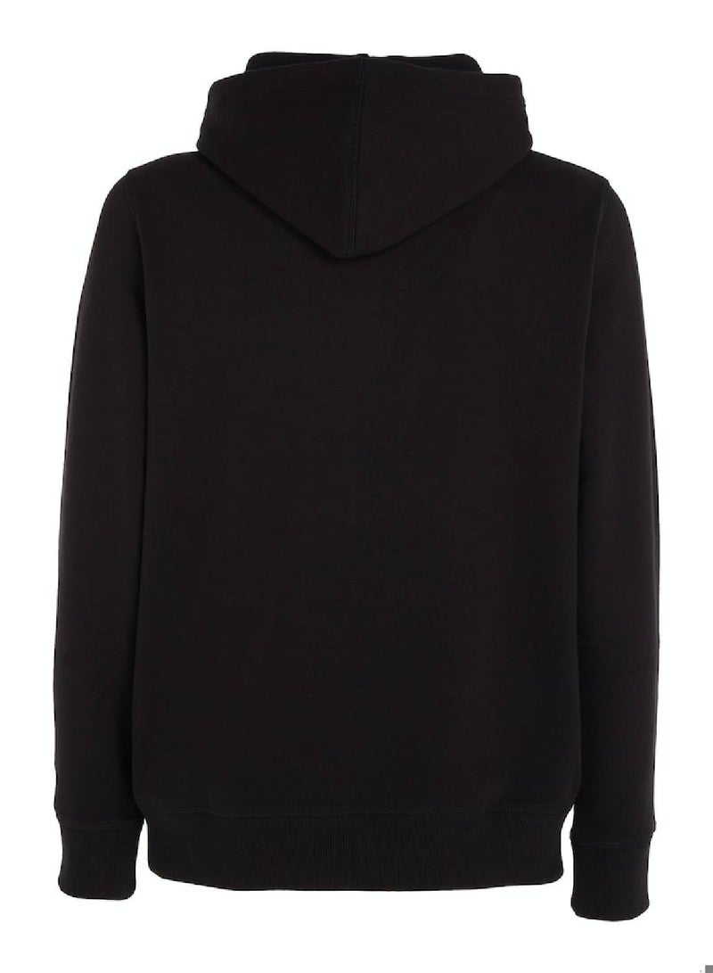 Men's Fleece Hoodie - Cotton Blend, Black