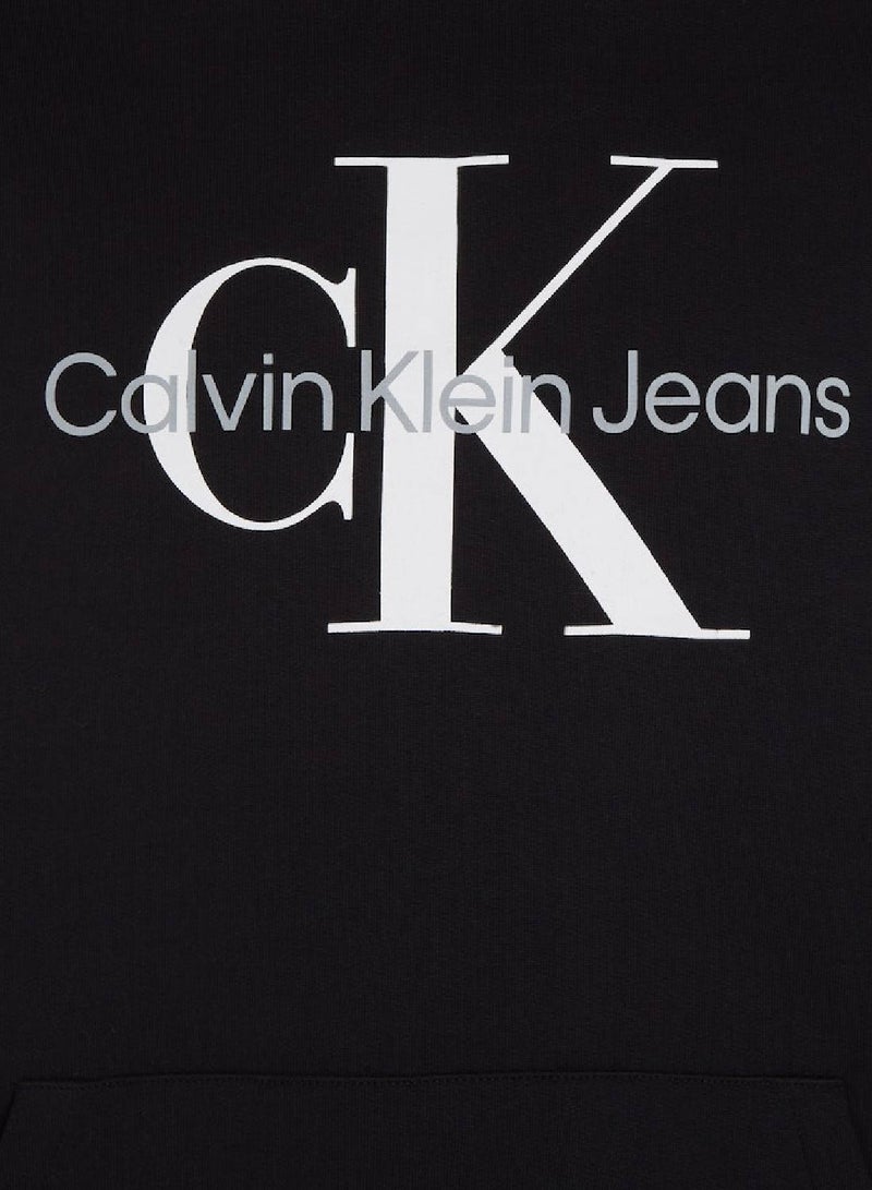 Calvin Klein Jeans Men's Hoody - Long Sleeves - Sportswear - Cotton Sweatshirt, Black