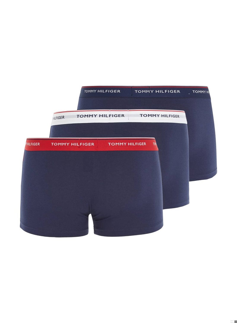 Men's 3-Pack Stretch Cotton Low Rise Trunks Underwear Bottoms, Multicolor