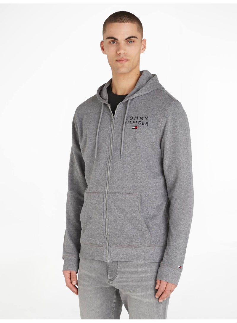 Men's Original Logo Lounge Hoody, Grey