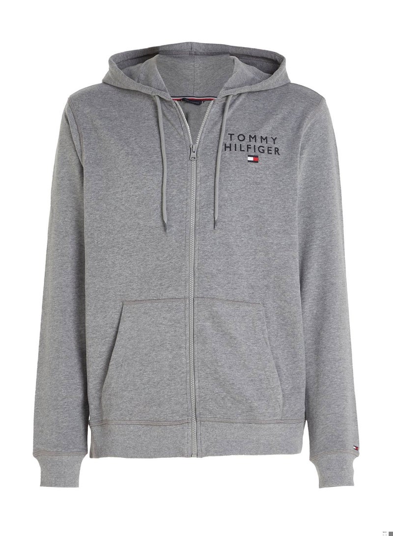 Men's Original Logo Lounge Hoody, Grey