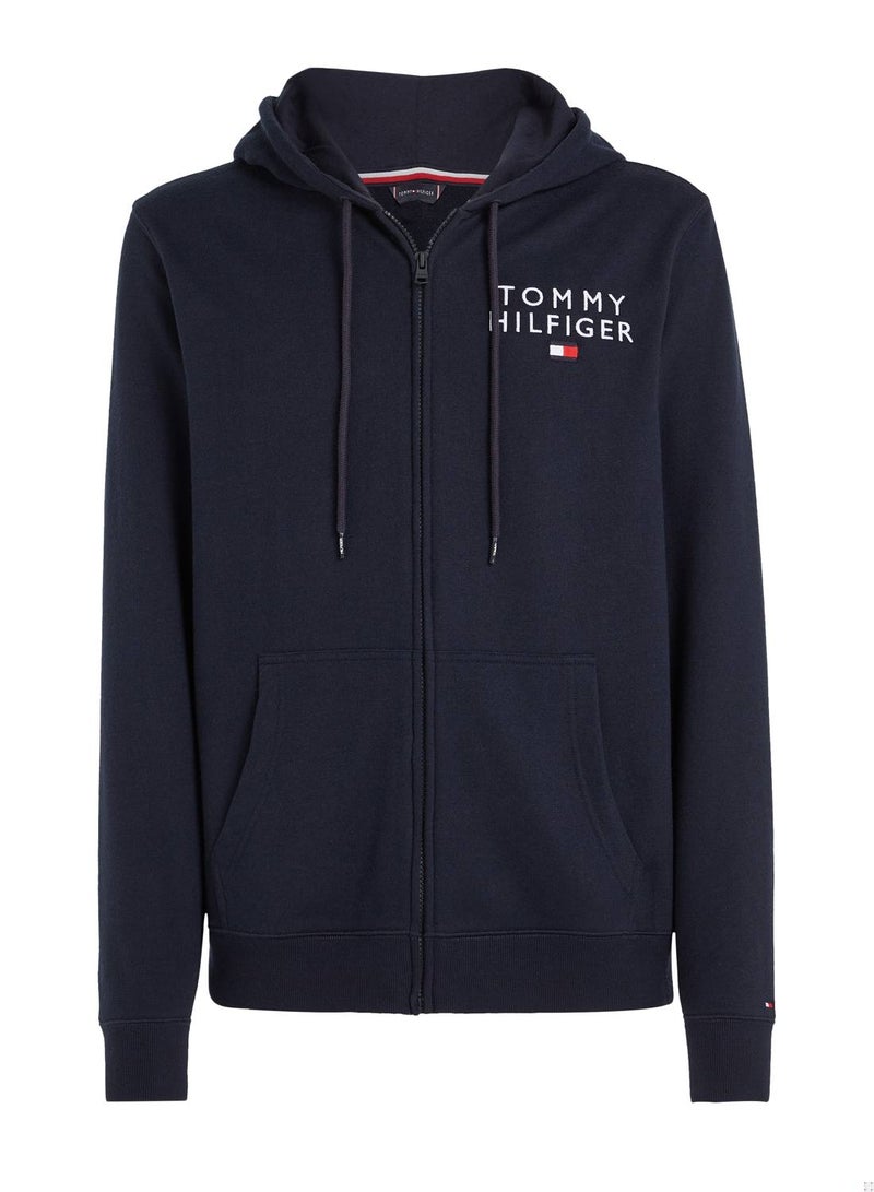 Men's Original Logo Lounge Hoody, Navy