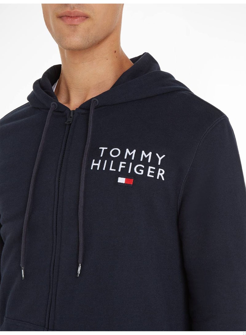 Men's Original Logo Lounge Hoody, Navy