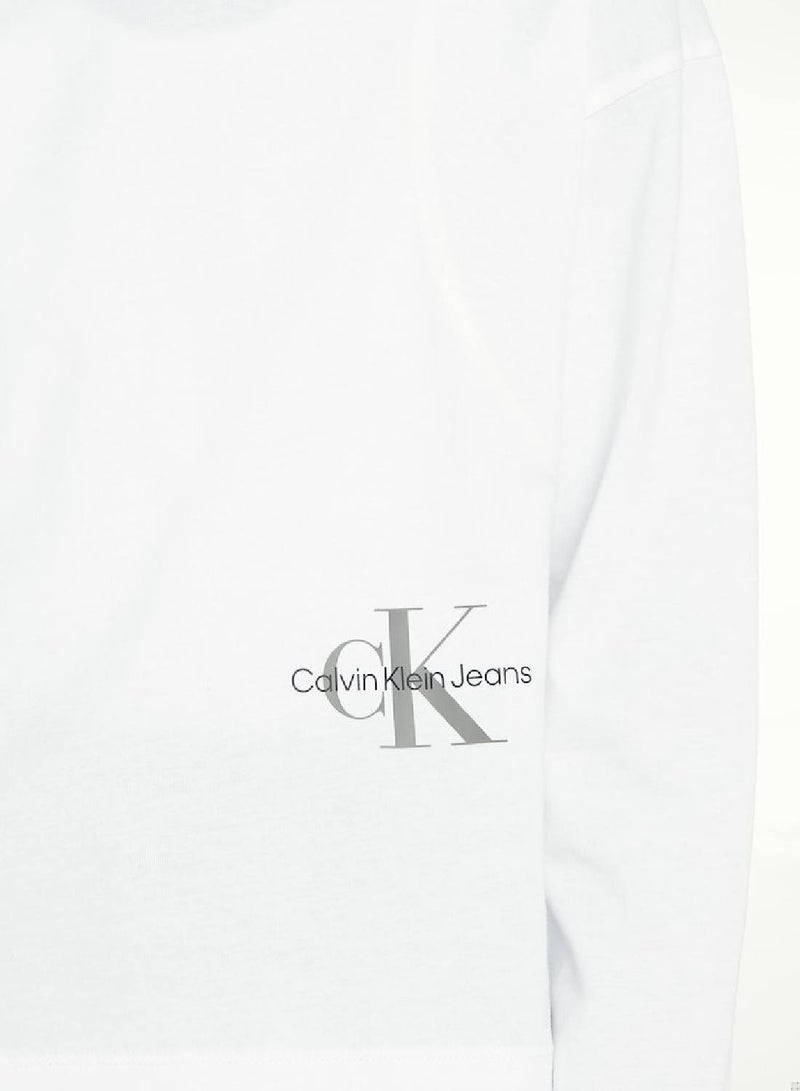 Calvin Klein Jeans Kids, Girls' T-Shirt - Casual Tops - Cotton , White