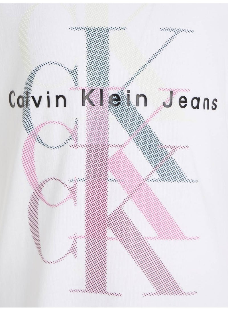 Calvin Klein Jeans Kids, Girls' T-Shirt - Long Sleeves - Casual Tops - Cotton , White