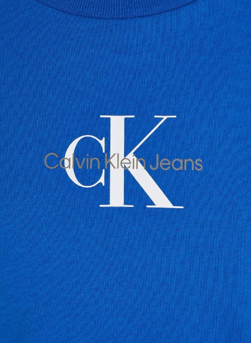 Calvin Klein Jeans Kids, Girls' T-Shirt - Casual Tops - Cotton , Blue
