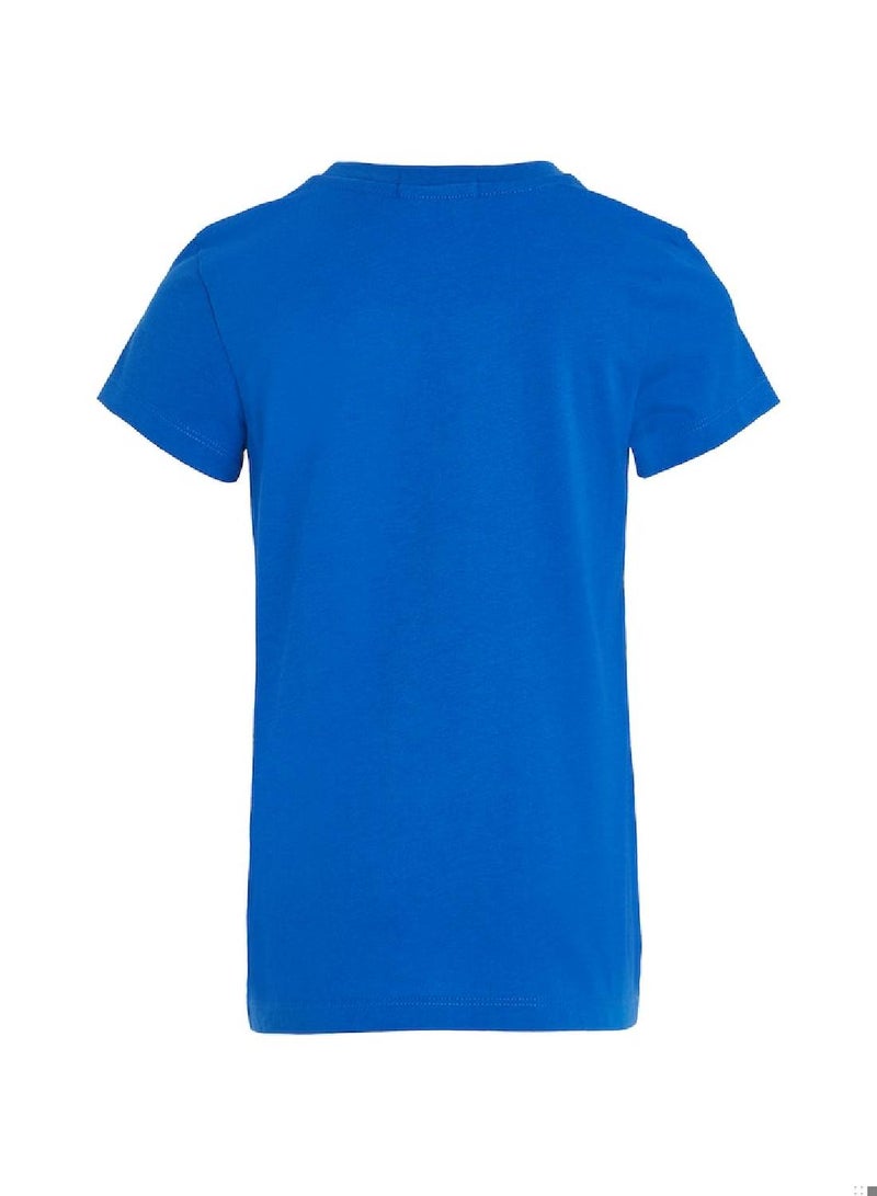 Calvin Klein Jeans Kids, Girls' T-Shirt - Casual Tops - Cotton , Blue