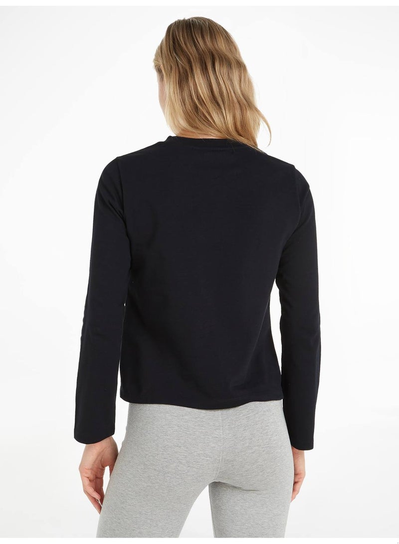 Women's Long Sleeve Logo T-Shirt, Navy