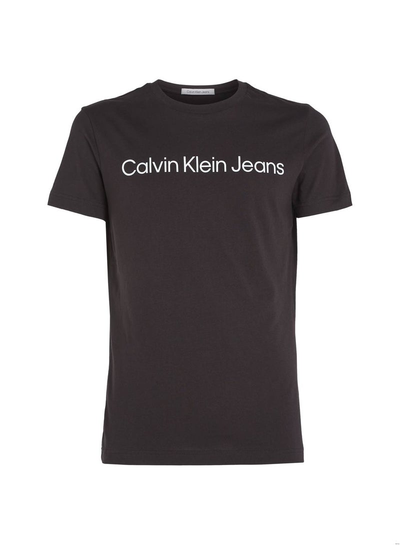 Calvin Klein Jeans Men's T-Shirt - Casual Tops - Cotton , Black