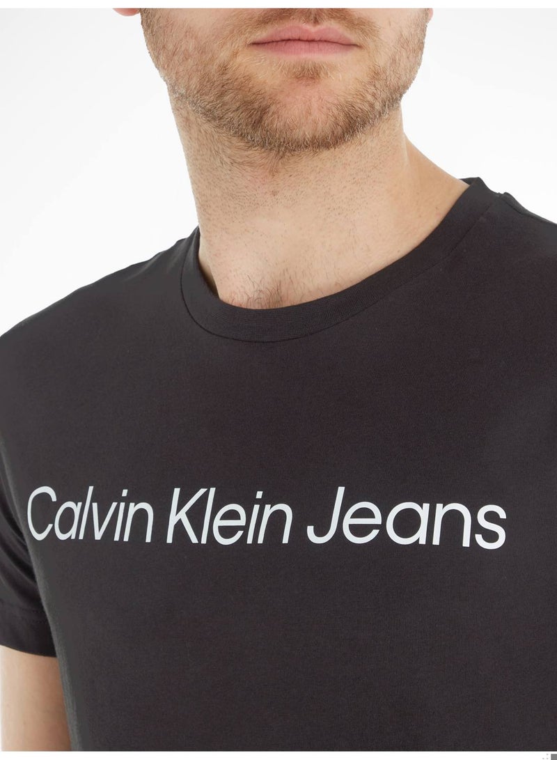 Calvin Klein Jeans Men's T-Shirt - Casual Tops - Cotton , Black