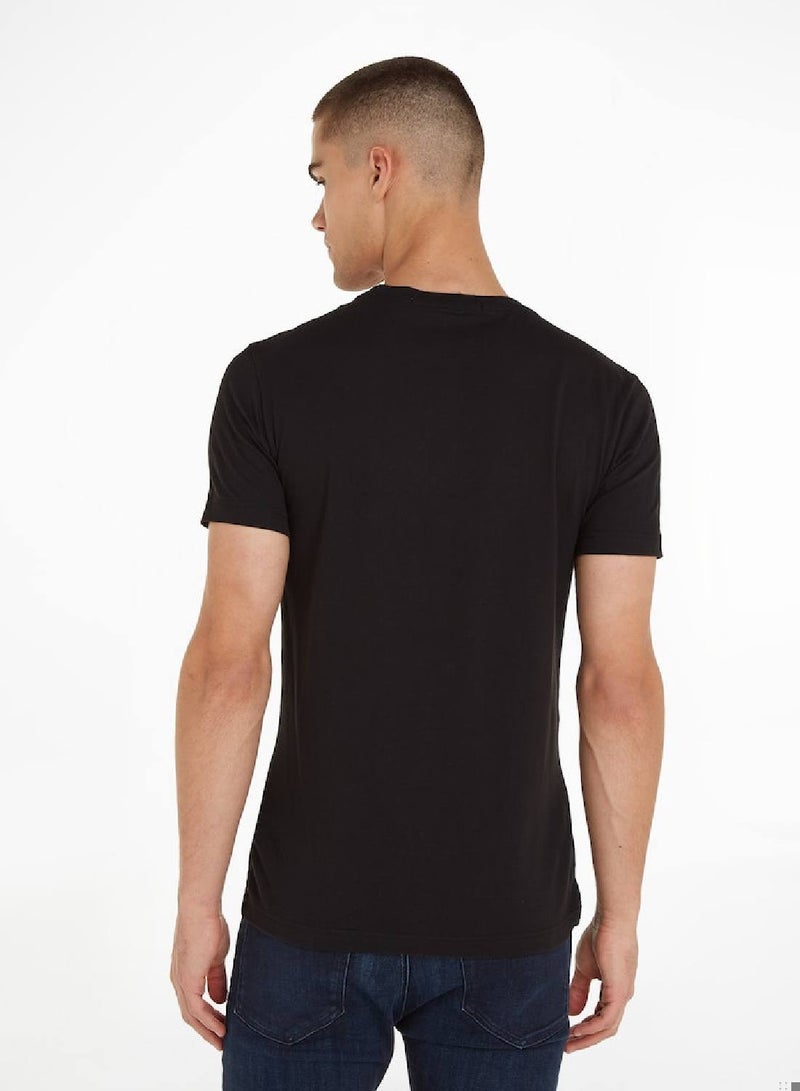 Men's Institutional Logo Slim Fit T-Shirt - Cotton , Black and Red