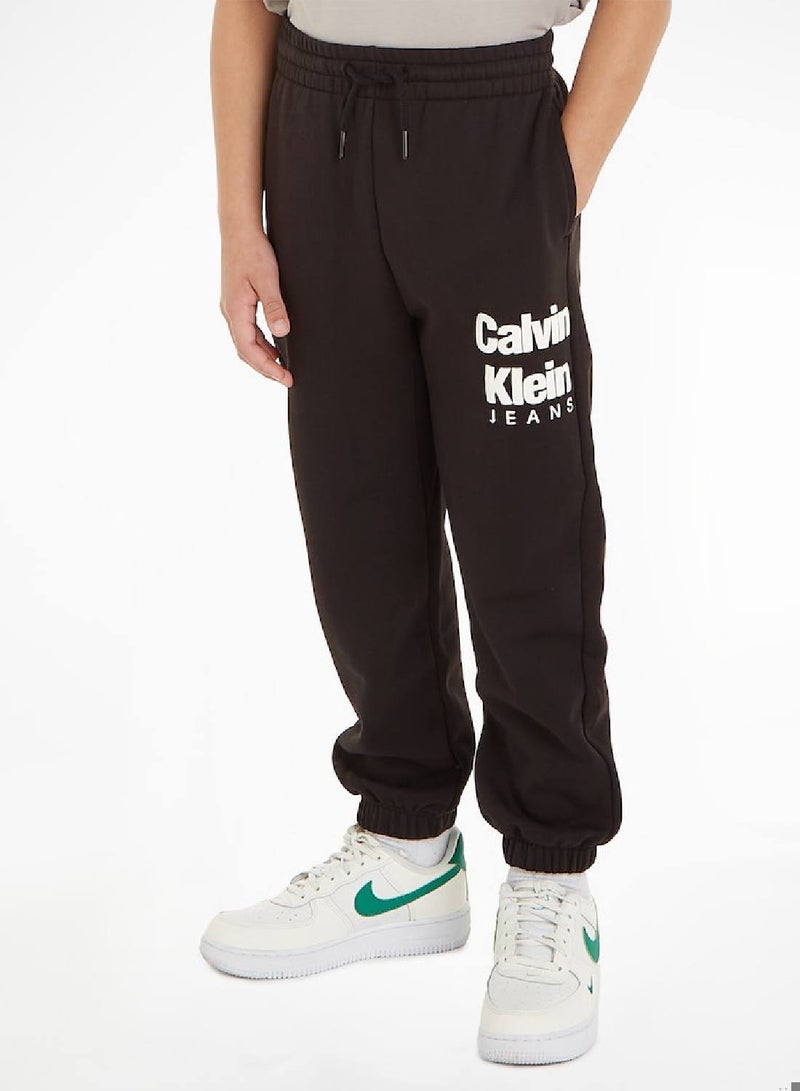 Calvin Klein Jeans Kids, Boys' Joggers - Casual - Sportswear - Cotton , Black