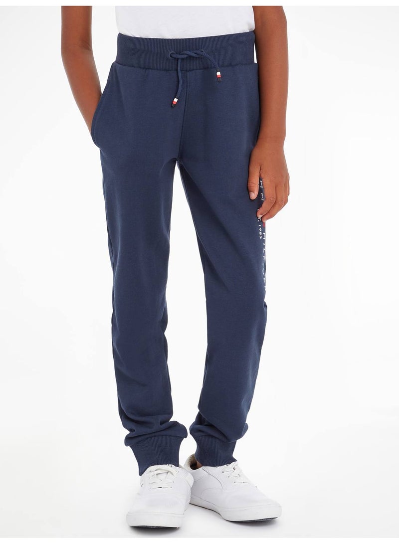 Kids' Essential Organic Cotton Logo Joggers Sweatpants, Navy