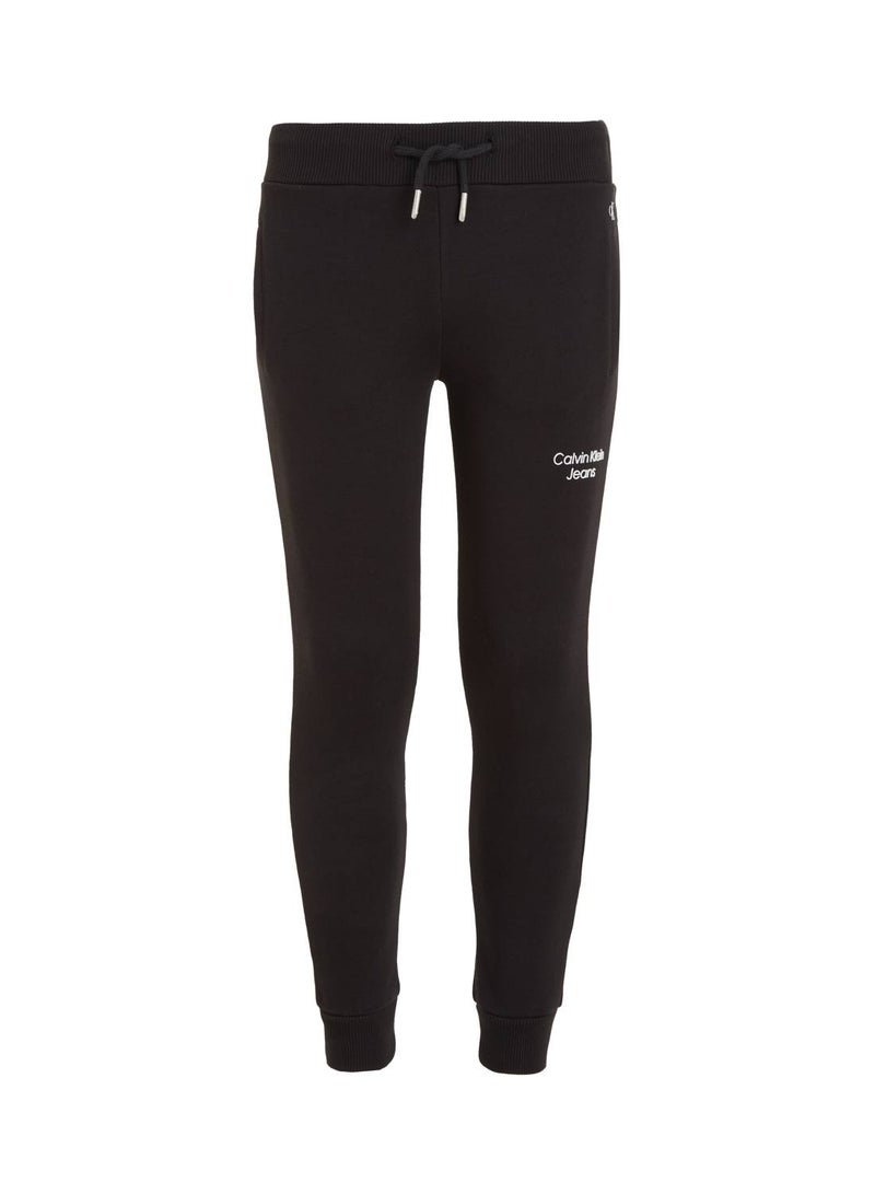 Boys' Logo Joggers/ Sweatpants, Cotton, Black