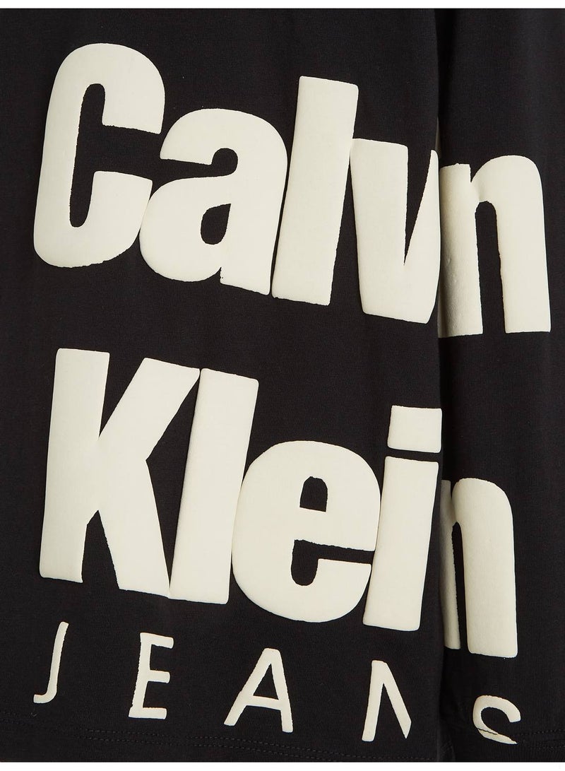 Calvin Klein Jeans Kids, Boys' T-Shirt - Short Sleeves - Casual Tops - Cotton , Black