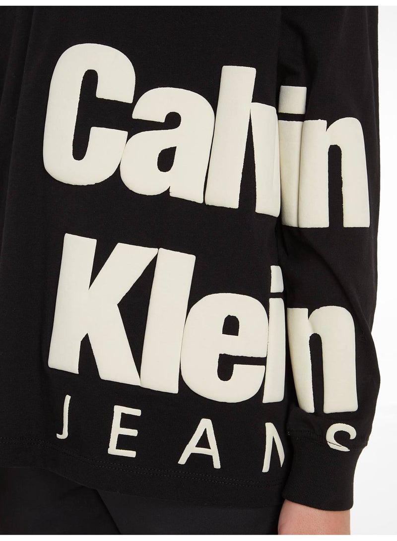 Calvin Klein Jeans Kids, Boys' T-Shirt - Short Sleeves - Casual Tops - Cotton , Black