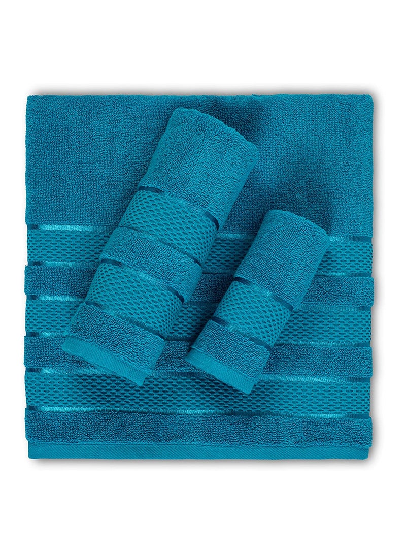 Safi Plus 6 Piece Turkısh Cotton Super Soft Towel Set Ocean Blue