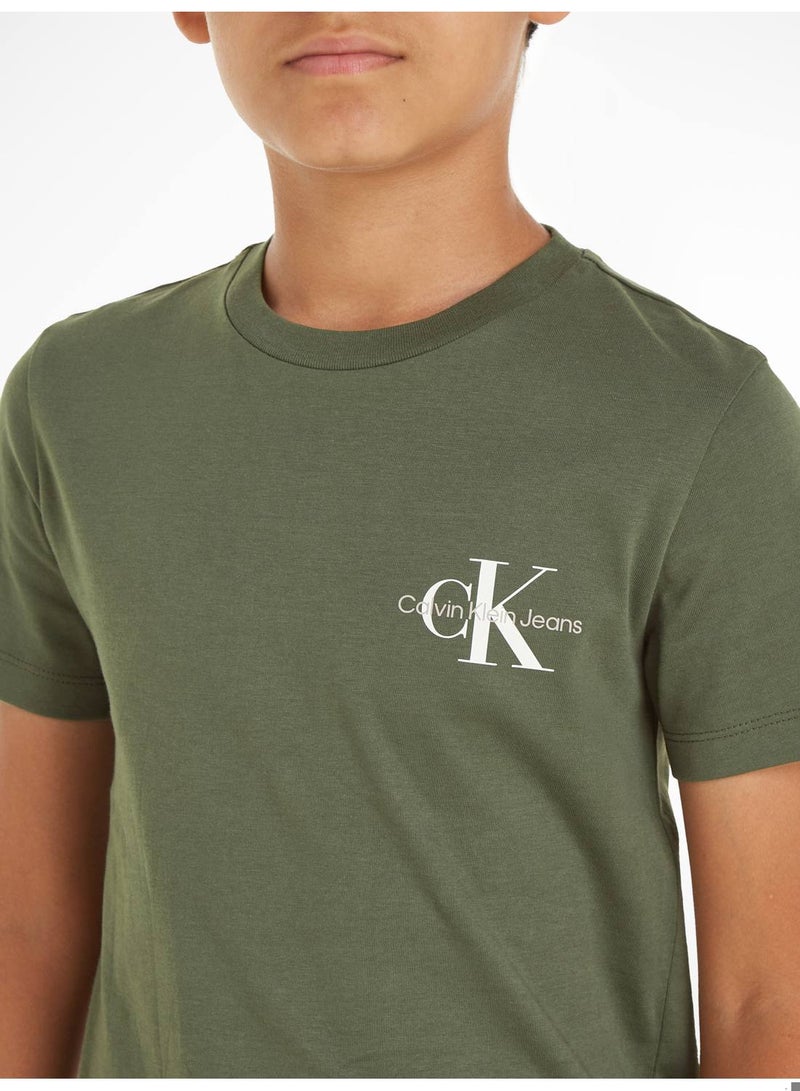 Calvin Klein Jeans Kids, Boys' T-Shirt - Casual Tops - Cotton , Green