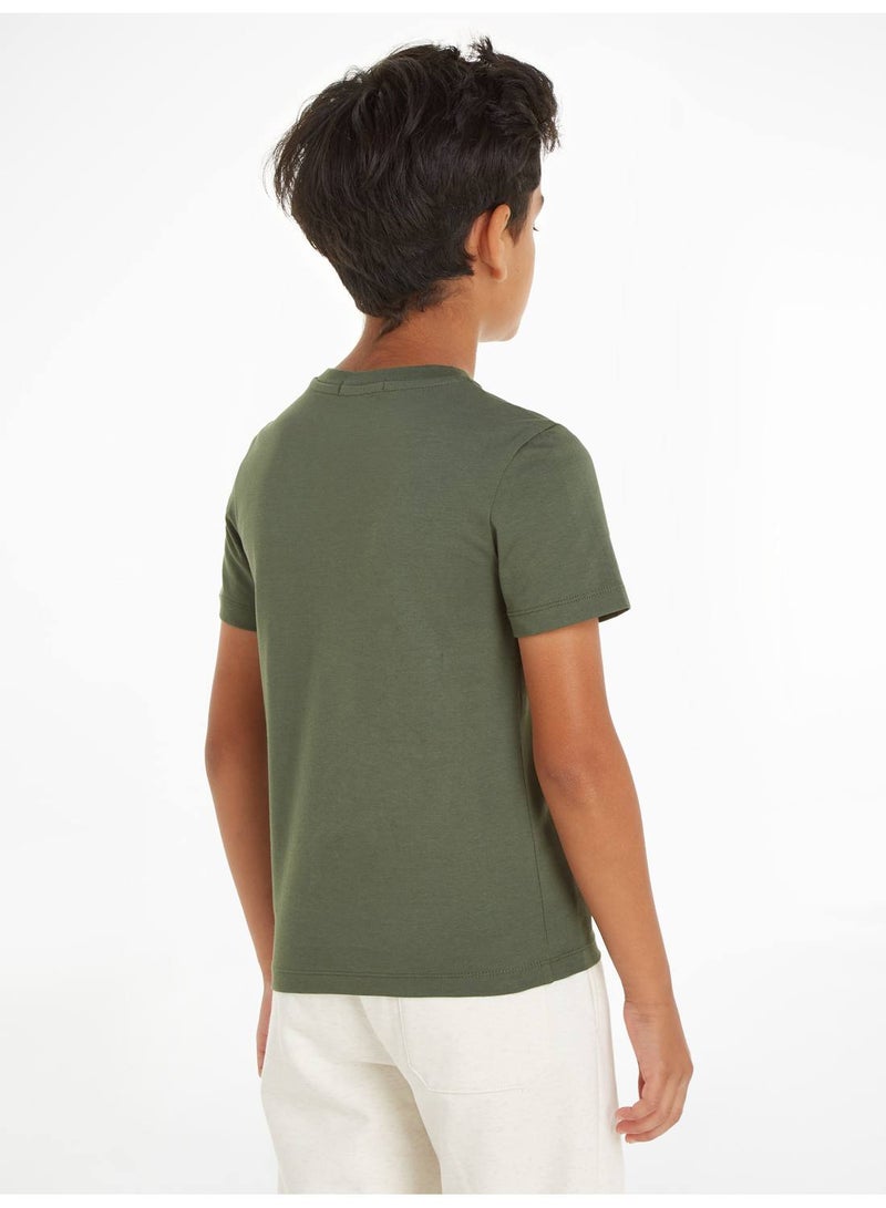 Calvin Klein Jeans Kids, Boys' T-Shirt - Casual Tops - Cotton , Green