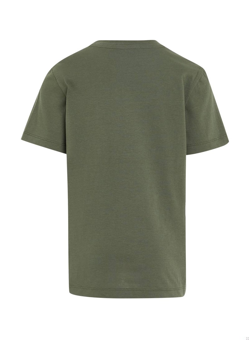 Calvin Klein Jeans Kids, Boys' T-Shirt - Casual Tops - Cotton , Green