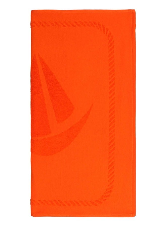 Sail Design 100% Turkish Cotton Beach Towel Orange 70x140cms