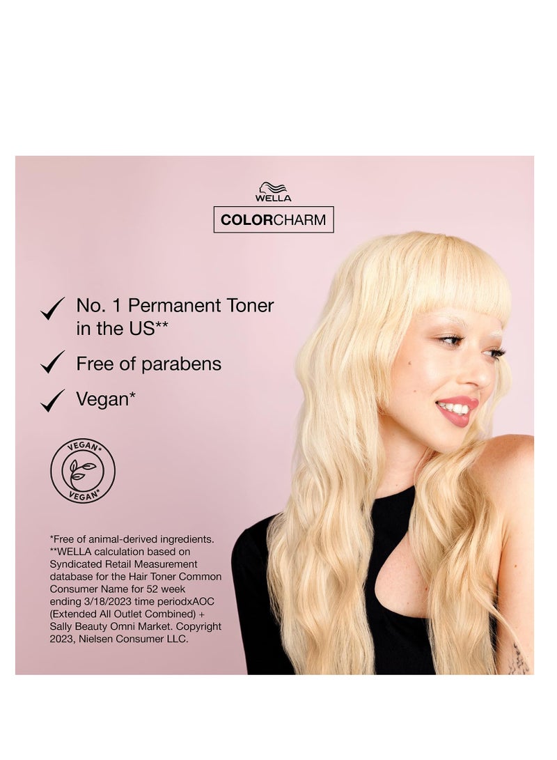 WELLA colorcharm Permanent Liquid Toners, Neutralize Brass, Free of Parabens, Vegan Formula