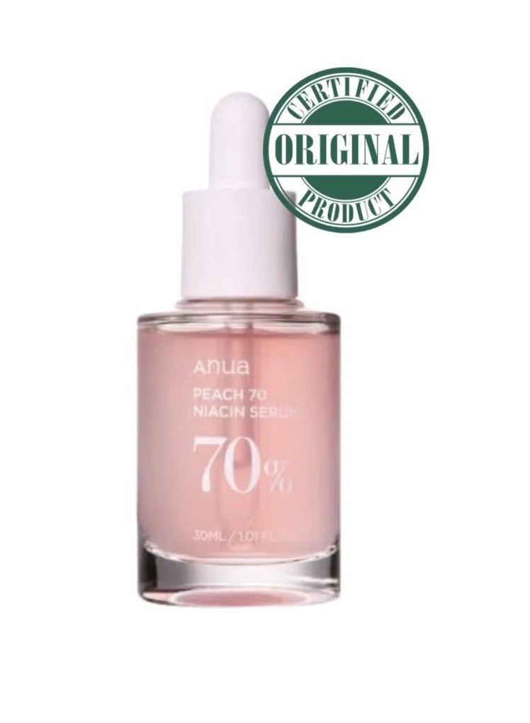 Anua Peach 70% Niacinamide Serum 30ml / Brightening Hydrating Face Serum Hyperpigmentation Treatment Reducing Melanine Daily Clean Beauty 1.01 fl.oz / 30ml