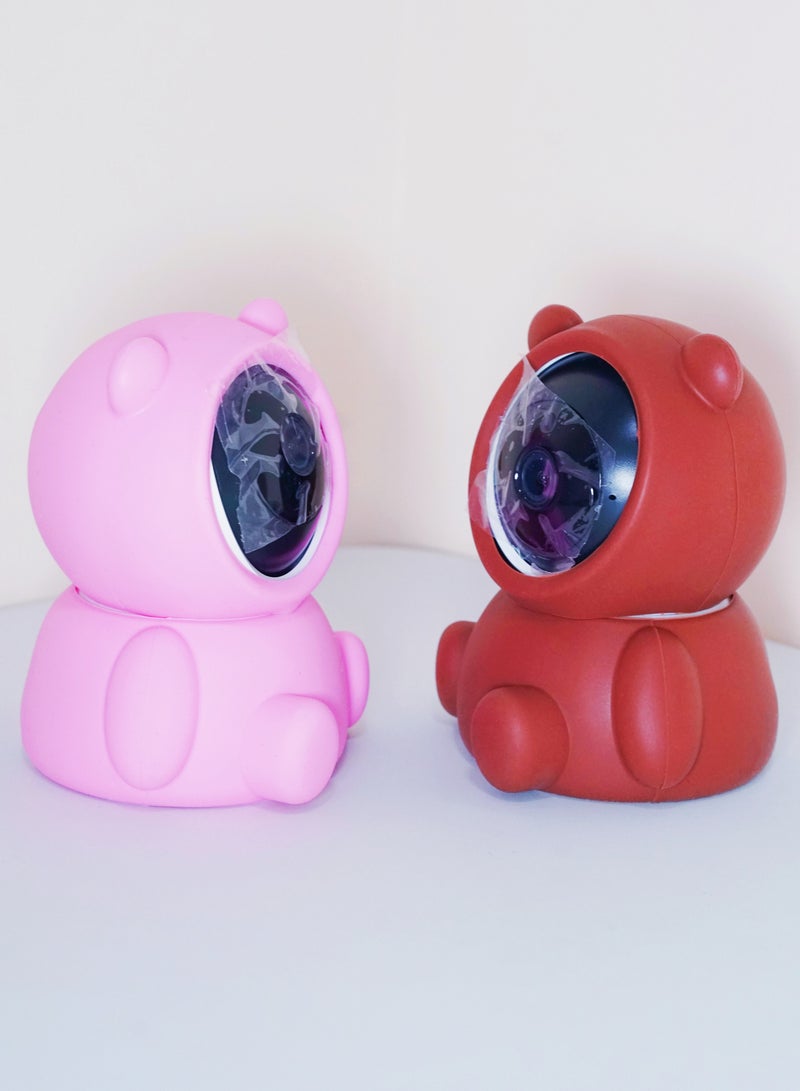 Baby Monitor  1080P HD Video Toddler Infant Portable Security Camera, Smart Control Wifi Remote Access Webcam 360 Degree Rotation Digital Two-way Audio,32G Memory Family Use Home Safe(Strawberry Pink Teddy Bear)