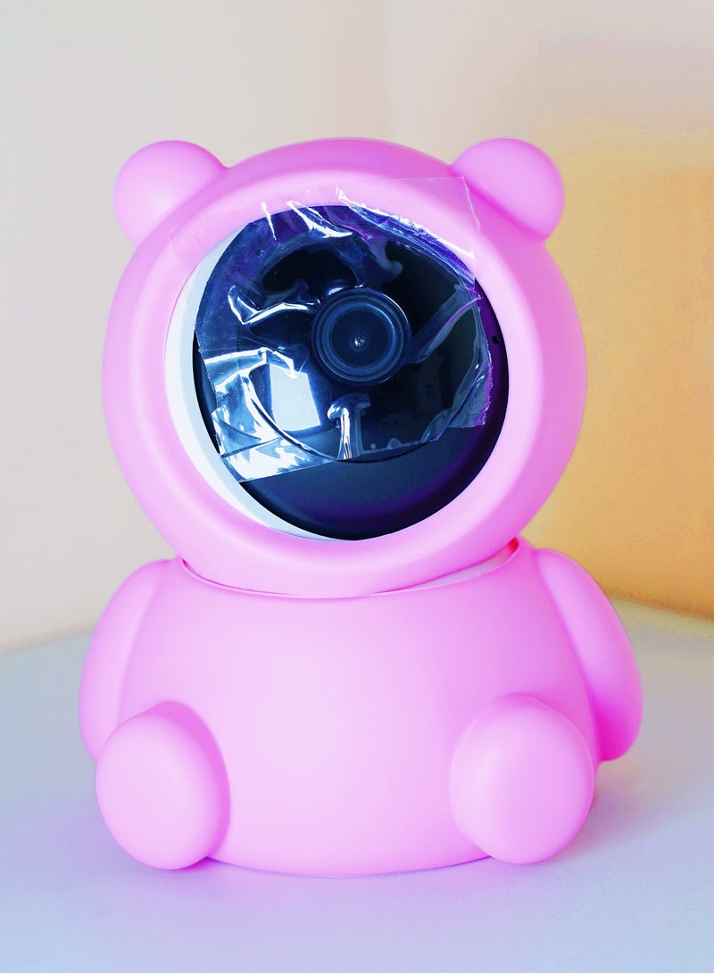 Baby Monitor  1080P HD Video Toddler Infant Portable Security Camera, Smart Control Wifi Remote Access Webcam 360 Degree Rotation Digital Two-way Audio,32G Memory Family Use Home Safe(Strawberry Pink Teddy Bear)