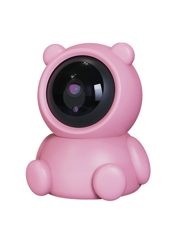 Baby Monitor  1080P HD Video Toddler Infant Portable Security Camera, Smart Control Wifi Remote Access Webcam 360 Degree Rotation Digital Two-way Audio,32G Memory Family Use Home Safe(Strawberry Pink Teddy Bear)