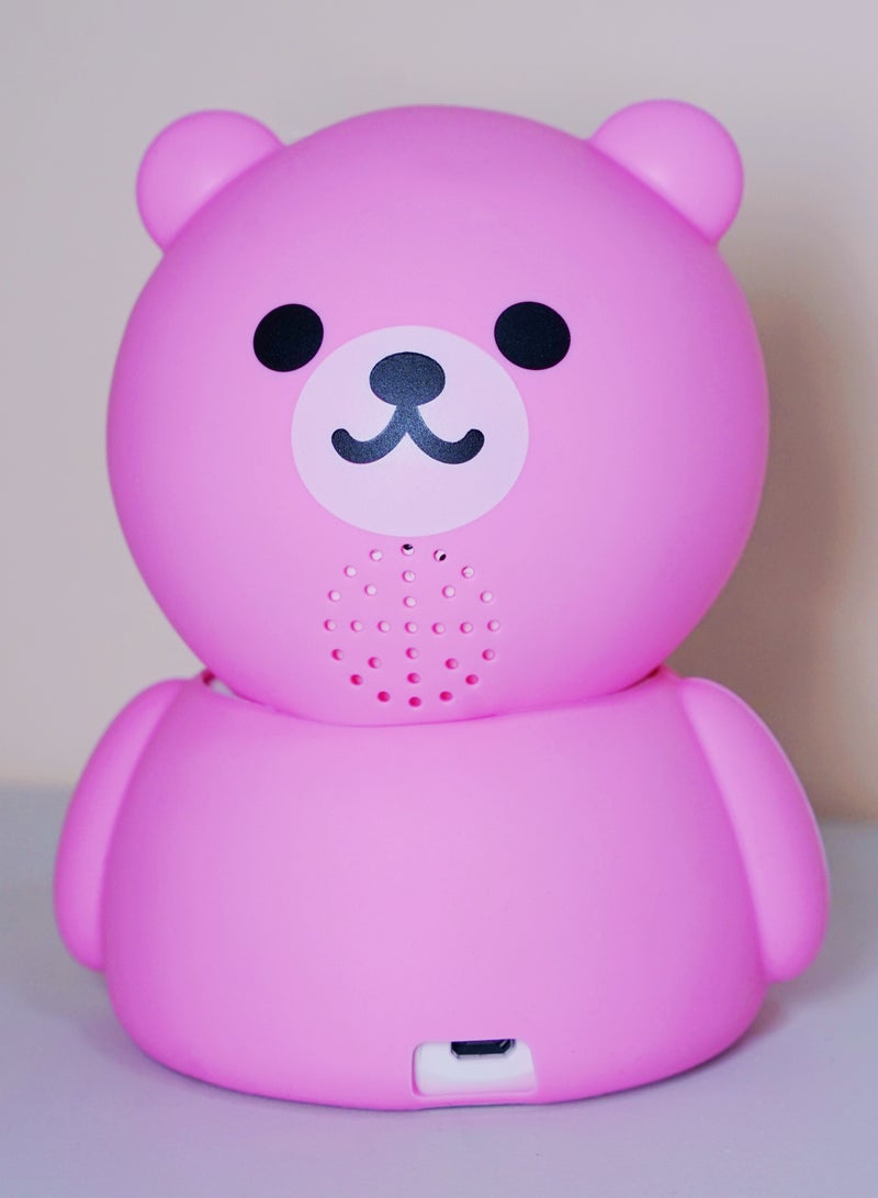 Baby Monitor  1080P HD Video Toddler Infant Portable Security Camera, Smart Control Wifi Remote Access Webcam 360 Degree Rotation Digital Two-way Audio,32G Memory Family Use Home Safe(Strawberry Pink Teddy Bear)