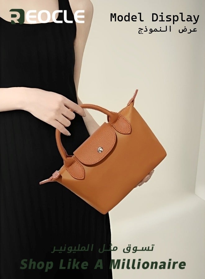 Women's Shoulder Bag Vegan Leather Crossbody Bag with Removable Strap & Premium Fabric Vintage Crossbody Bag Purses