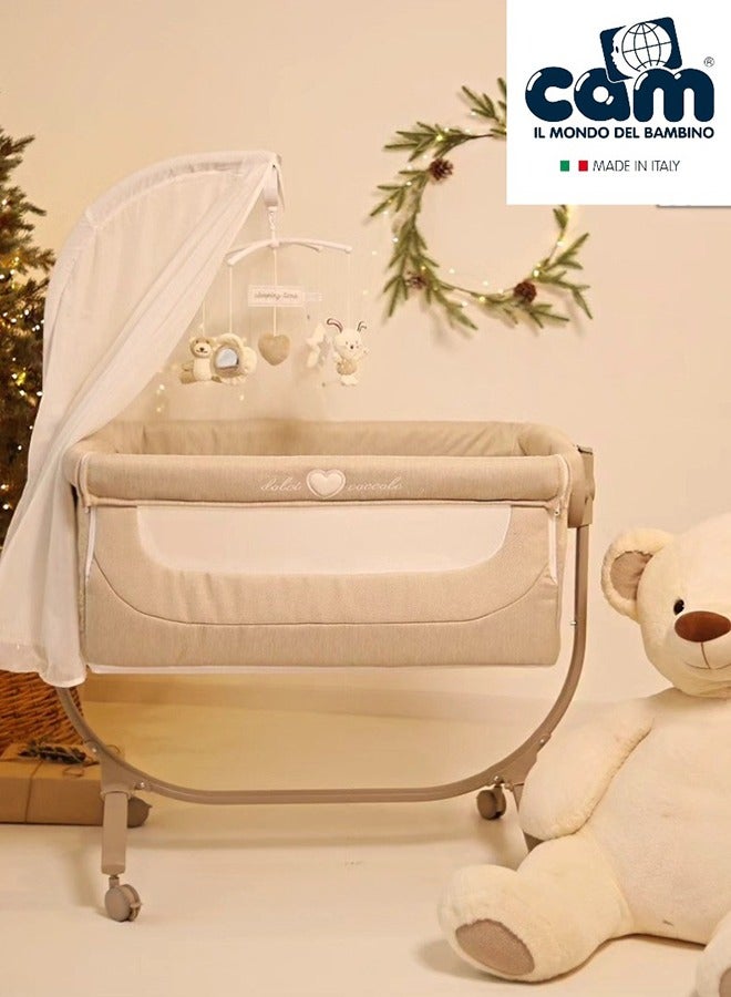Portable And Convertible Baby Bassinet Cullami Co Bed Cradle With Mosquito Net, Beige