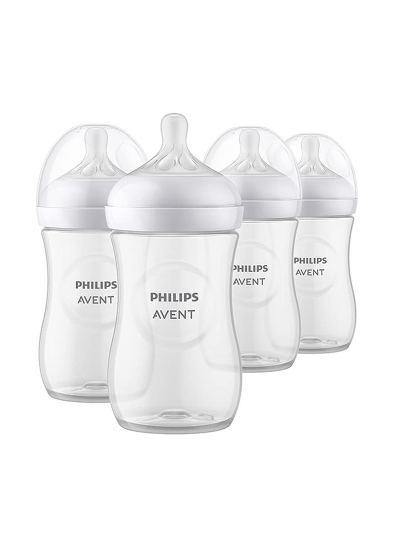 Pack Of 4 Natural Baby Bottle with Natural Response, Clear, 9oz, 4pk, SCY903/04