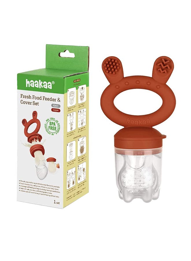 Fresh Food Feeder Teether And Cover Set, Copper