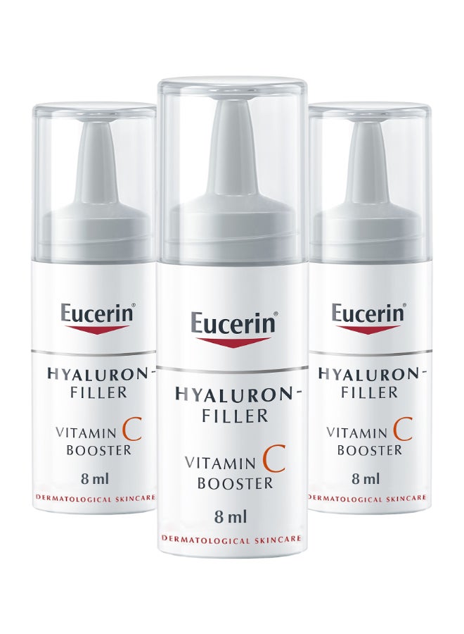 Hyaluron Filler Anti-Aging Face Serum Vitamin C Booster With Hyaluronic Acid Suitable For All Skin Types, 3 X 8ml Pack of 3